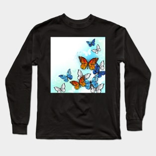 Flock of Multicolor Butterflies Long Sleeve T-Shirt